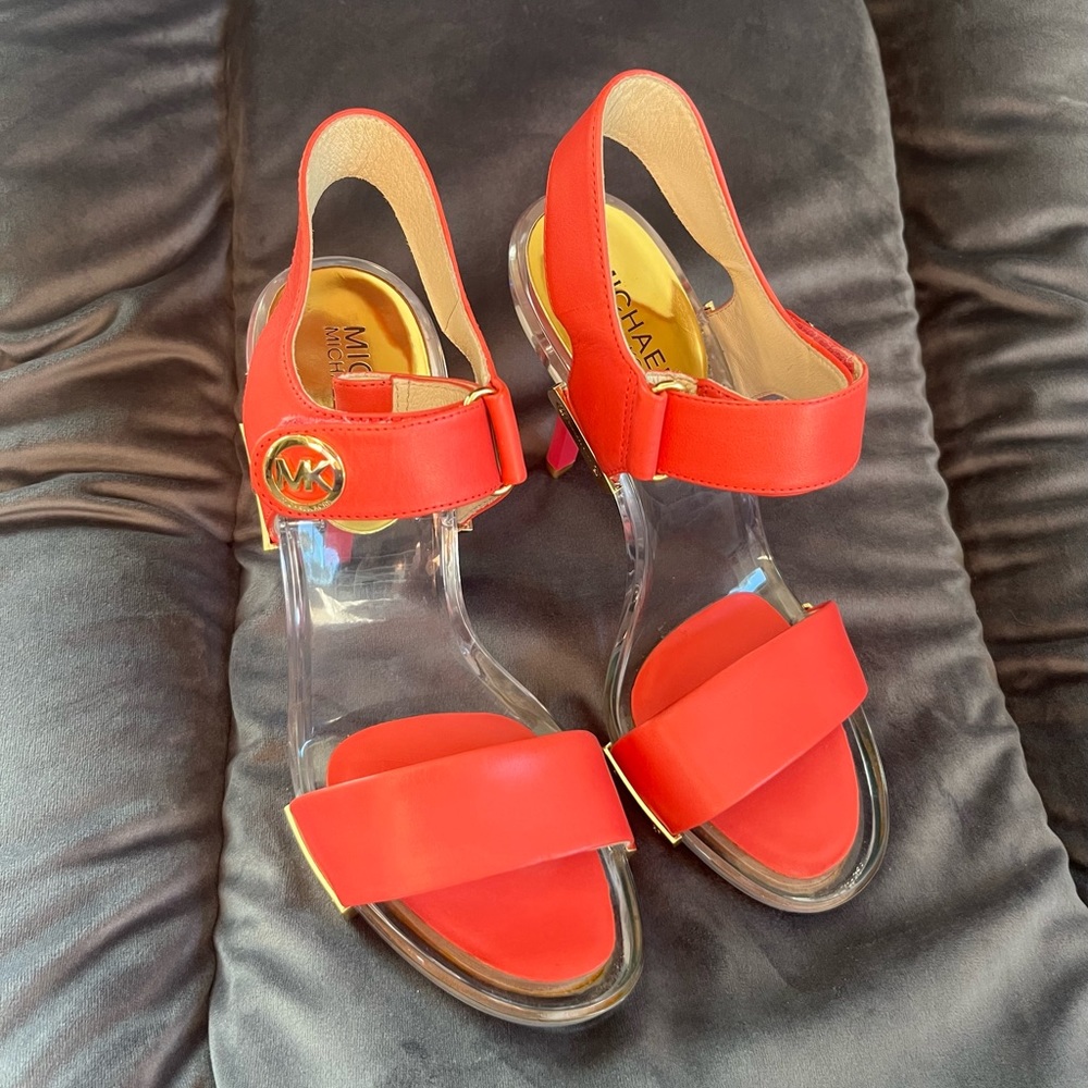 Michael Kors Heel Coral Lani Sandal